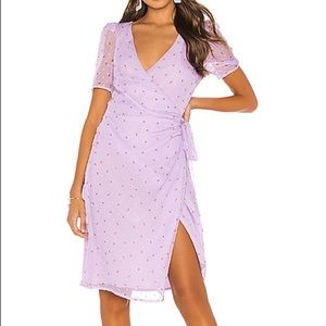 LPA Purple Floral wrap dress